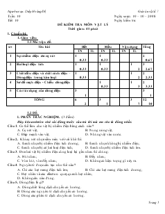 Bài giảng Môn Vật lý lớp 7 - Tuần 10 - Tiết 10 - Đề kiểm tra môn vật lý thời gian: 45 phút