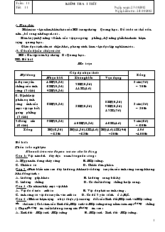 Bài giảng Môn Vật lý lớp 7 - Tuần 11 - Tiết 11 - Kiểm tra 1 tiết