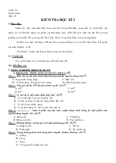 Bài giảng Môn Vật lý lớp 7 - Tuần 19 - Tiết 19 - Kiểm tra học kì I