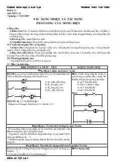Bài giảng Môn Vật lý lớp 7 - Tuần 25 - Tiết 24 - Tác dụng nhiệt và tác dụng phát sáng của dòng điện