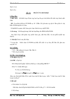 Bài giảng Môn Vật lý lớp 8 - Tiết 18: Phản ứng hoá học