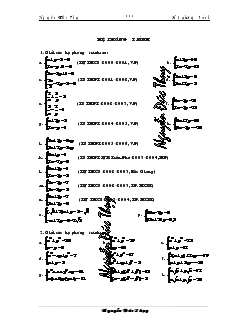 Chuyên đề Hệ phương trình - Nguyễn Đức Thụy