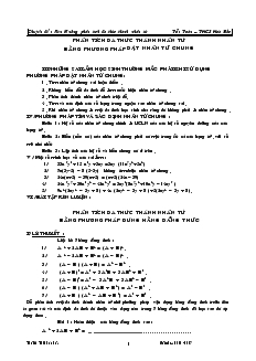 Chuyên đề: Rèn kĩ năng phân tích đa thức thành nhân tử