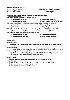 Đề kiểm tra 1 tiết chương 1 Hình học 6 Trường THCS Chu Văn An