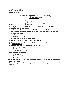 Đề kiểm tra 1 tiết chương 1 Số học 6 Bài 1 Trường THCS Đức Trí