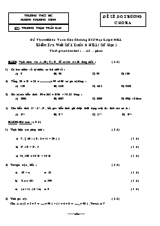Đề kiểm tra 1 tiết chương 1 Số học 6 Bài 1 Trường THCS Khuỳnh Khương Ninh
