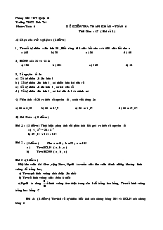 Đề kiểm tra 1 tiết chương 1 Số học 6 Bài 2 Trường THCS Đức Trí
