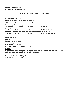 Đề kiểm tra 1 tiết chương 1 Số học 6 Bài 2 Trường THCS Chu Văn An