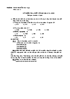 Đề kiểm tra 1 tiết chương 1 Số học 6 Bài 2 Trường THCS Nguyễn Du