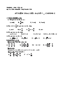Đề kiểm tra 1 tiết Đại số 7 Chương I Trường THCS Chu Văn An