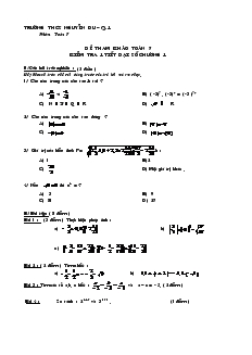 Đề kiểm tra 1 tiết Đại số 7 Chương I Trường THCS Nguyễn Du
