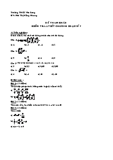 Đề kiểm tra 1 tiết Đại số 7 Chương I Trường THCS Văn Lang