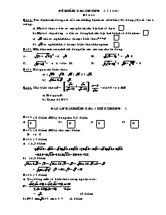 Đề kiểm tra chương 1 Đại số Lớp 9