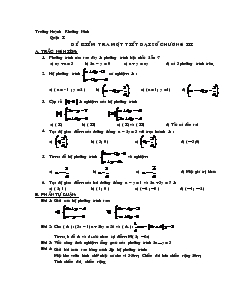 Đề kiểm tra chương III Đại Số Lớp 9 Trường THCS Khuỳnh Khương Ninh