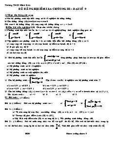 Đề kiểm tra chương III Đại Số Lớp 9 Trường THCS Minh Đức