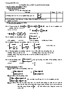 Đề kiểm tra chương III Đại Số Lớp 9 Trường THCS Nguyễn Du