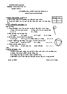 Đề kiểm tra chương III Hình học Lớp 9 Trường THCS Chu Văn An