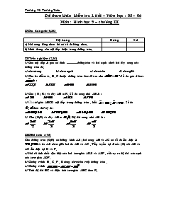 Đề kiểm tra chương III Hình học Lớp 9 Trường THCS Võ Trường Toản