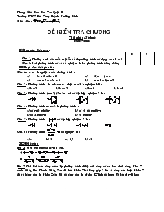 Đề kiểm tra Chương III môn Đại số Lớp 8 Trường THCS Khuỳnh Khương Ninh