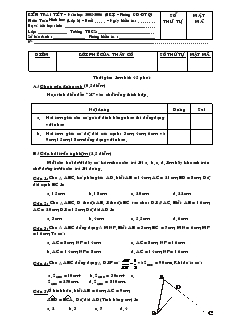 Đề kiểm tra Chương III môn Hình học Lớp 8 Trường THCS Trần Văn Ơn