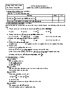 Đề kiểm tra chương IV Đại số Lớp 9 Trường THCS Văn Lang