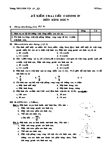 Đề kiểm tra chương IV Hình học Lớp 9 Trường THCS Chu Văn An