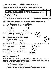 Đề kiểm tra Học kì II Toán 9 Trường THCS Văn Lang