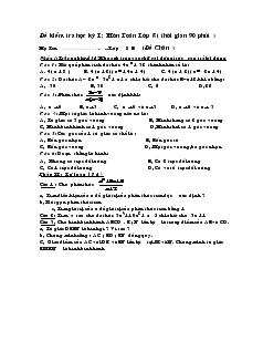 Đề kiểm tra học kỳ I môn Toán Llớp 8 (thời gian 90 phút)