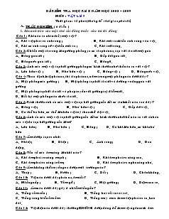 Đề kiểm tra học kỳ I năm học 2008 – 2009 môn : vật lý 7 thời gian : 45 phút (không kể thời gian phát đề)