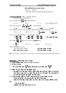 Đề kiểm tra kọc kì II môn thi: Toán 8 - Trường THCS Nguyễn Công Trứ