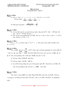 Đề thi chọn học sinh giỏi lớp 8 năm học 2012 – 2013 môn thi: Toán