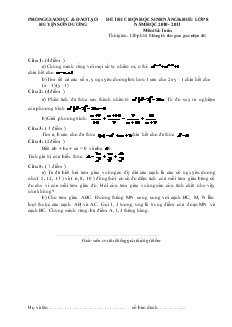 Đề thi chọn học sinh năng khiếu lớp 8 năm học 2010 - 2011 môn thi: Toán