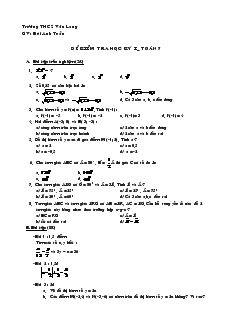 Đề thi Học kì 1 Toán Lớp 7 Trường THCS Văn Lang