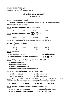 Đề thi Học kì 1 Toán Lớp 7 Trường THCS Võ Trường Toản