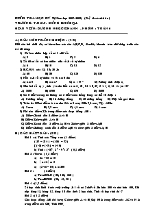 Đề thi Học kì I Toán 6 Trường THCS Đồng Khởi