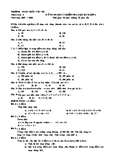 Đề thi Học kì I Toán 6 Trường THCS Trần Văn Ơn