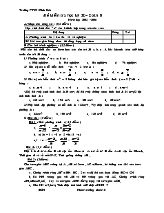 Đề thi Học kì II Toán Lớp 8 Trường THCS Minh Đức