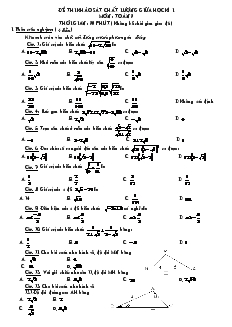 Đề thi khảo sát chất lượng giữa học kì I Môn : Toán 9