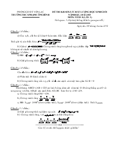 Đề thi khảo sát chất lượng học sinh giỏi năm học: 2012- 2013 môn: Toán 8 (lần 3) - Trường THCS Phạm Công Bình