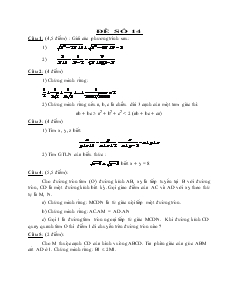 Đề thi thử học sinh giỏi Toán 9 - Đề số 14