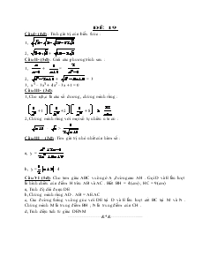 Đề thi thử học sinh giỏi Toán 9 - Đề số 19