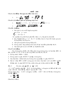 Đề thi thử học sinh giỏi Toán 9 - Đề số 20