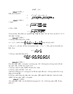 Đề thi thử học sinh giỏi Toán 9 - Đề số 25