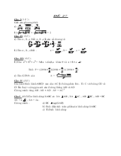 Đề thi thử học sinh giỏi Toán 9 - Đề số 27
