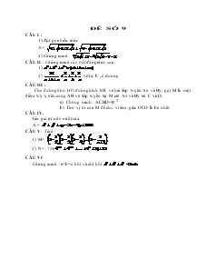 Đề thi thử học sinh giỏi Toán 9 - Đề số 9