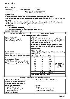 Giáo án Đại số 7 - Ôn tập học kỳ II