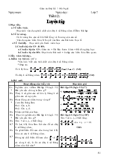 Giáo án Đại số 7 Tiết 12 – Hà Ngải