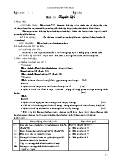 Giáo án Đại số 7 Tiết 19 – Hà Ngải