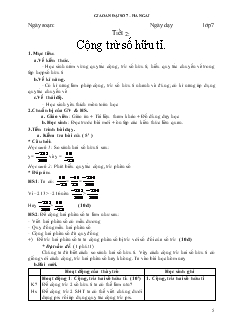 Giáo án Đại số 7 Tiết 2 – Hà Ngải