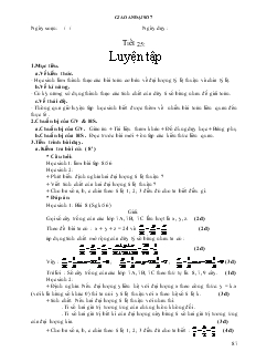 Giáo án Đại số 7 Tiết 25 – Hà Ngải
